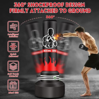 Boxovací pytle Punching Bag Stand Adult 180 cm-Upgraded self-inflatable heavy duty s boxerskými rukavicemi a vestavěnou vzduchov